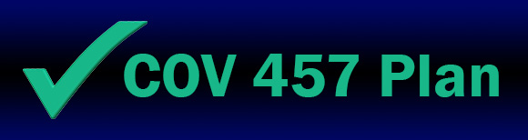 A large checkmark following by text saying COV 457 plan