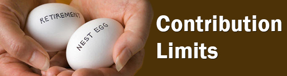 a pair of hands holding two eggs that have retiement and nest eg written on them next to text which reading contribution limits