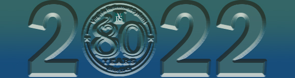 An image of raised numerals that spell out 2022 with the VRS 80th anniversary logo in place of the zero.