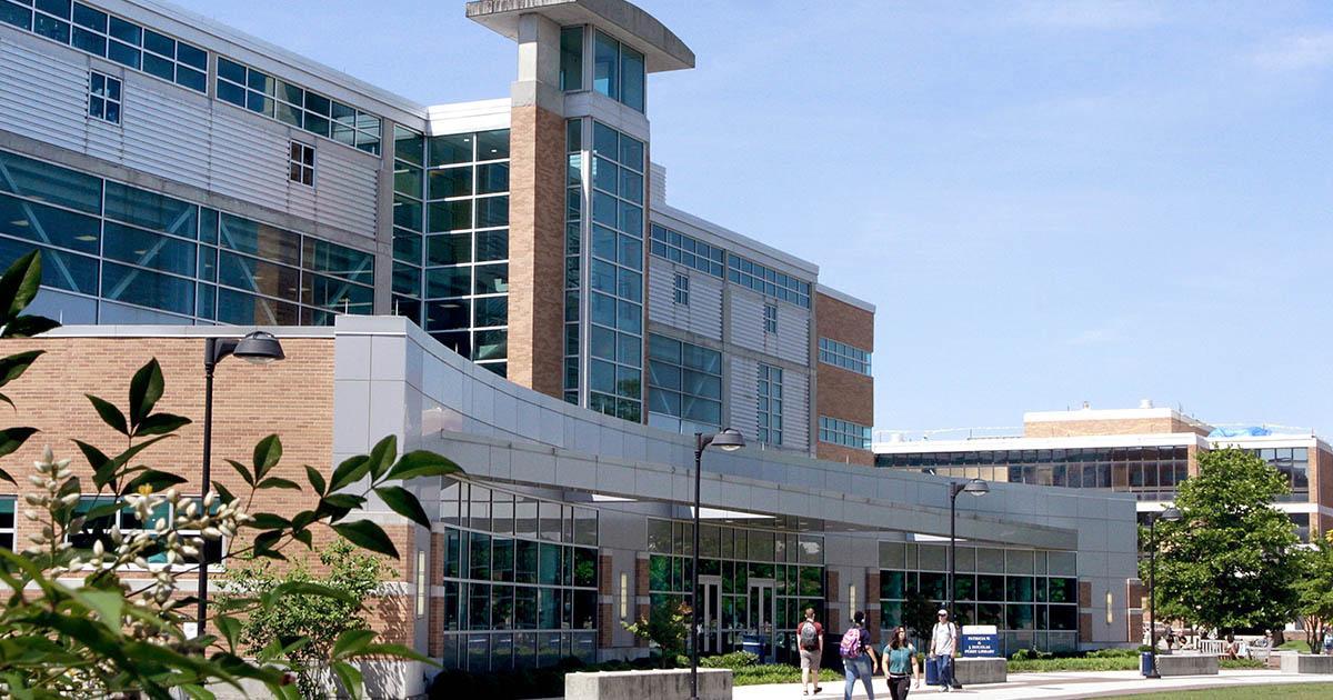 Facade of the Perry Library at Old Dominion University